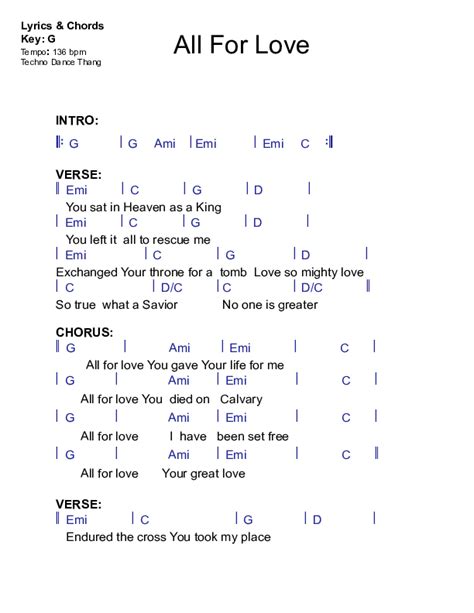 forblobe tab|All For Love Chords .